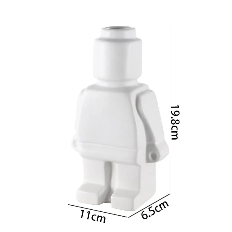 European Resin Statue Creative Block Man Vase Home Decoration