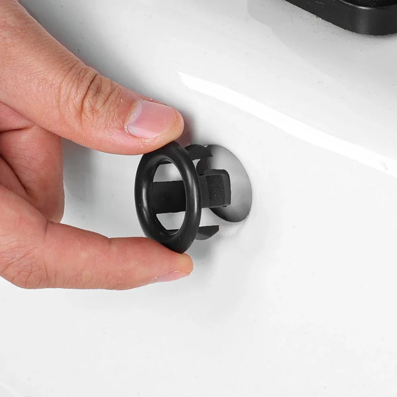 Sink Overflow Ring Cover Bathroom Basin Round Plastic Replacement