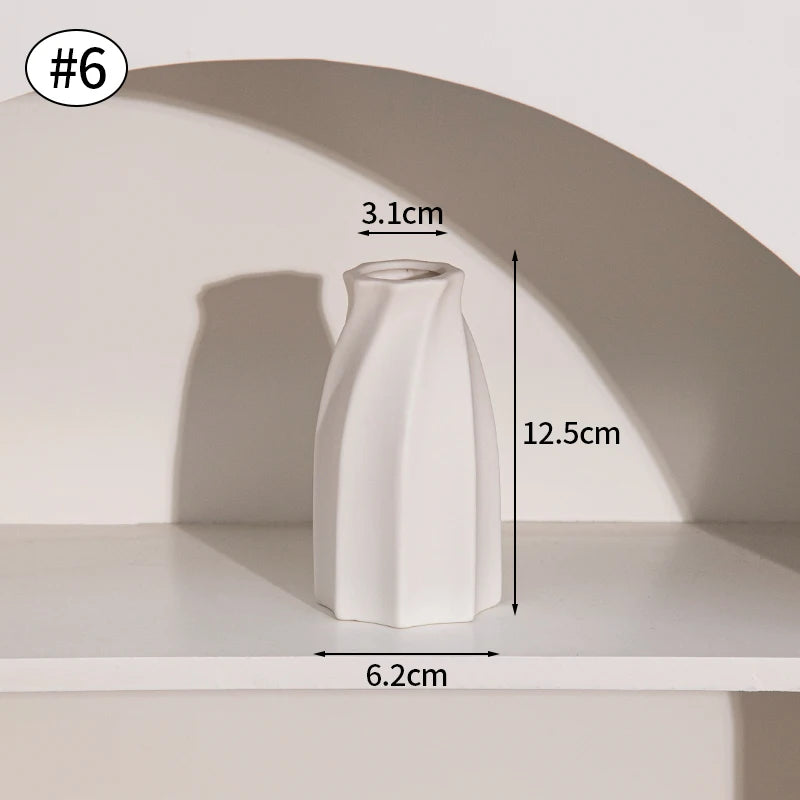 INS Ceramic Vase White Nordic Decorative Flower Pot For Home Decor