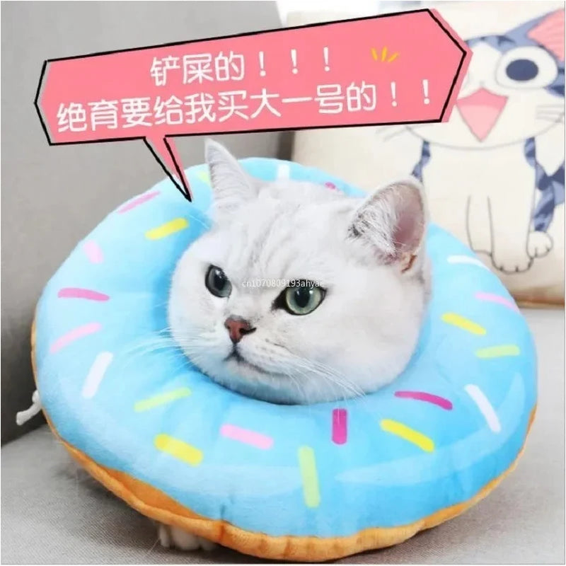 Sweet Donuts Cat Elizabethan Collar Pet Dog Recovery Neck Cone