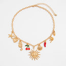 Salircon Gold Starfish Pendant Necklace Summer Beach Jewelry For Women