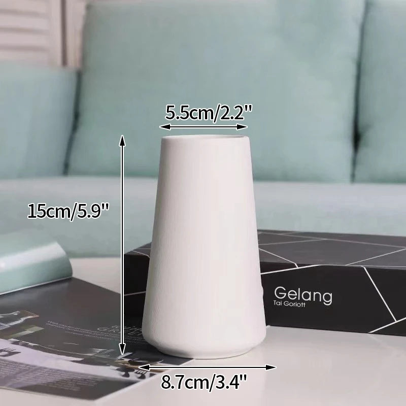 Ceramic Vase White Nordic Flower Pot Decorative Home Decor