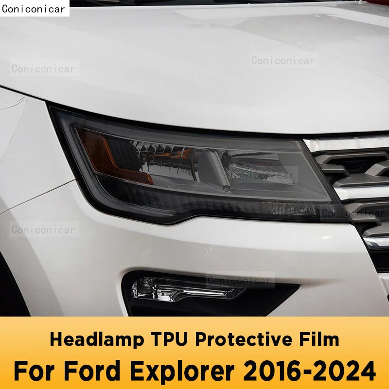 Ford Explorer Headlight Tint Cover TPU Protective Film Sticker