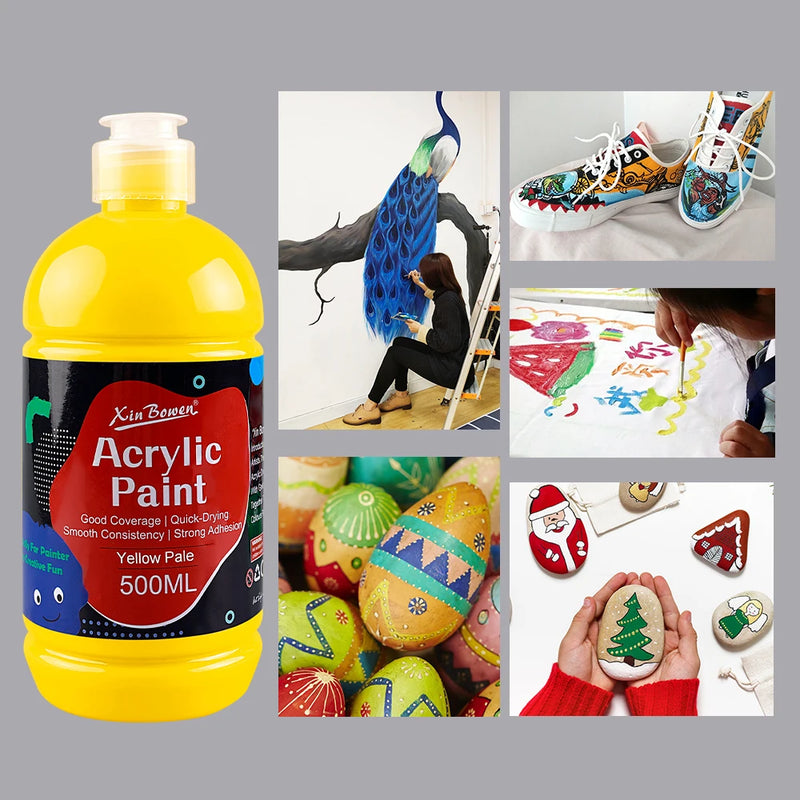 Acrylic Paint Set 14 Colors 500ml Water-Based For Wall Art DIY