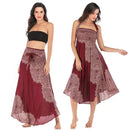 Boho Maxi Skirt Women Vintage Two Way Wear Beach Dress Skirt
