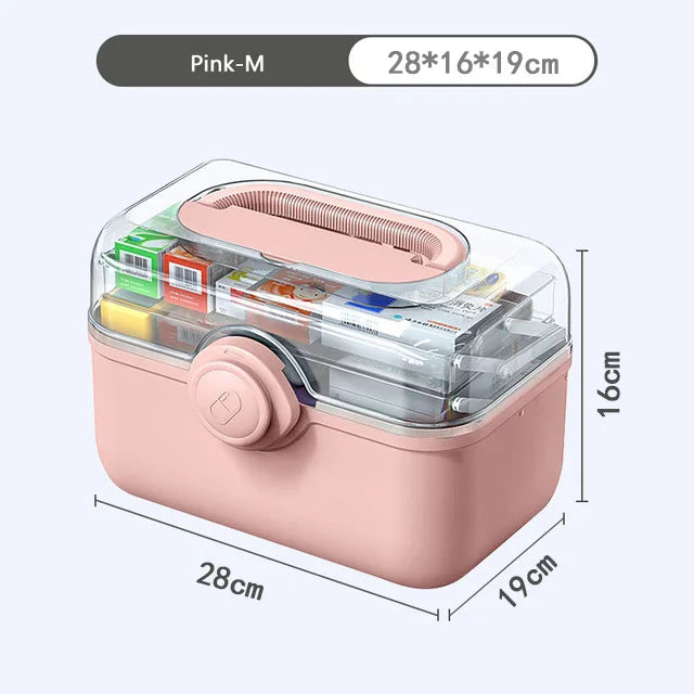 Large Capacity Portable Medicine Organizer Box For Home Storage