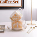 European Ceramic Coffee Cup Set With Plates And Gift Box