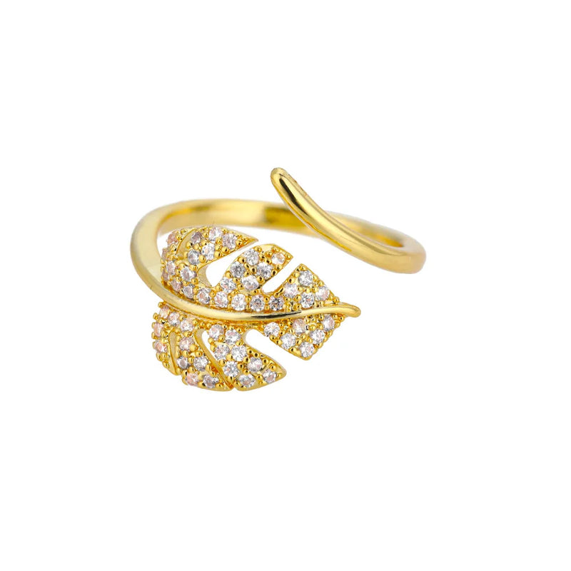 Twist Chain Open Ring Zircon Stainless Steel Geometric Couple Jewelry