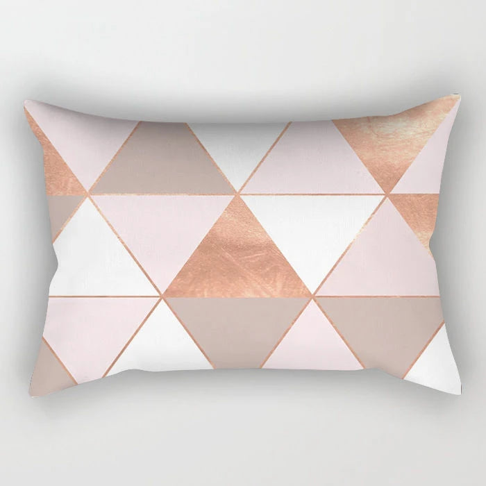Nordic Pink Checkered Striped Cushion Pillowcase For Office Living Room