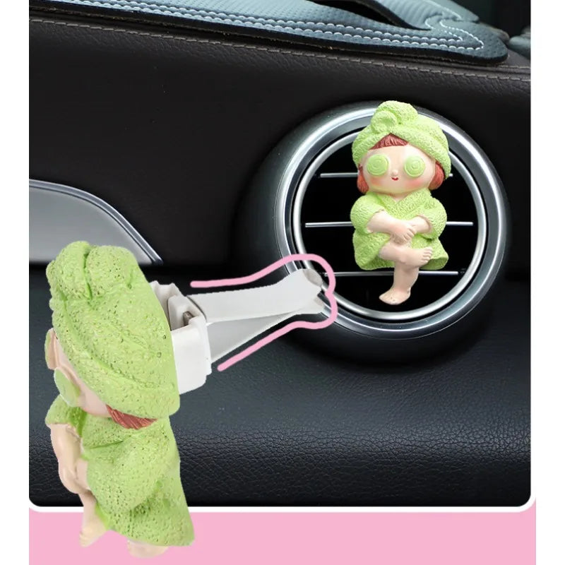 Car Vent Aromatherapy Clip Cute Cartoon Ice Cream Girl Design