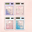 Mini Solar Calculator Transparent Quicksand 8 Digit Display For Students