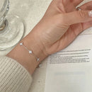 Crystal Flower Stainless Steel Bracelet Elegant Korean Style Jewelry