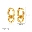 Twisted Circle Hoop Earrings Gold Plated Double Geometric Mini Hoops