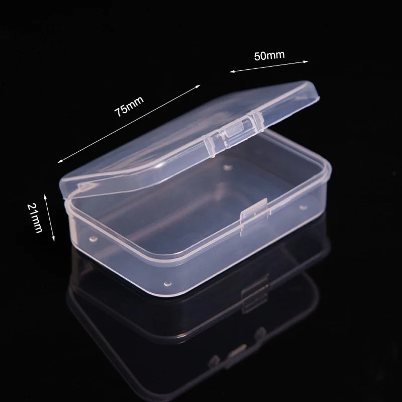 Mini Translucent Storage Box Rectangular Dustproof Jewelry Case Container