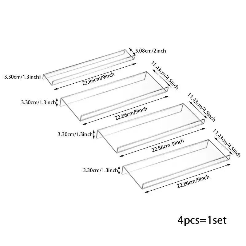 4 Layers Adjustable Acrylic Spice Drawer Organizer Rack Tray Expandable