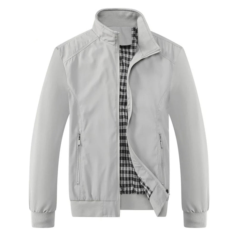 Men's Bomber Jacket Casual Solid Color Baseball Style 6XL Outwear