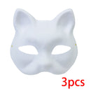 DIY Cat Face Mask Set Paintable Blank Masks For Party Cosplay