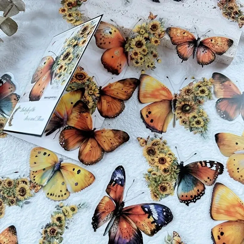 Vintage Butterfly Stickers 30pcs DIY Decorative Scrapbook Journal Labels
