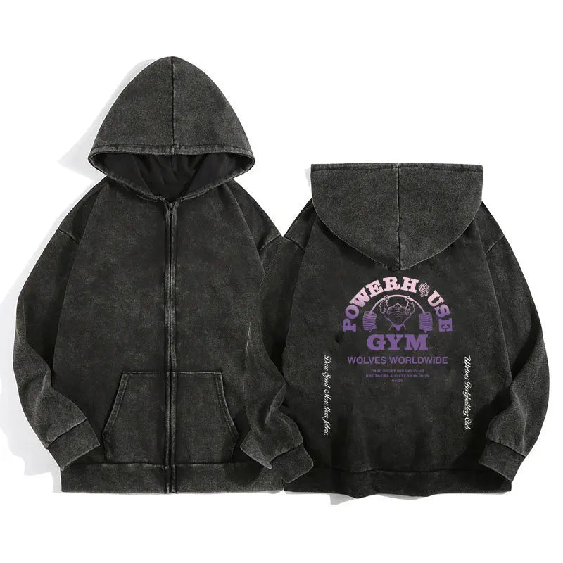 Darc Wolves Cotton Zip Up Hoodies For Men And Women Casual Jacket