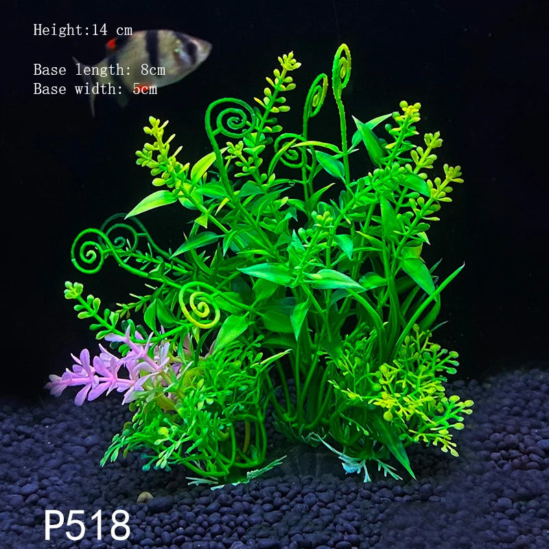 Artificial Aquarium Plants Green Plastic Underwater Fish Tank Decor