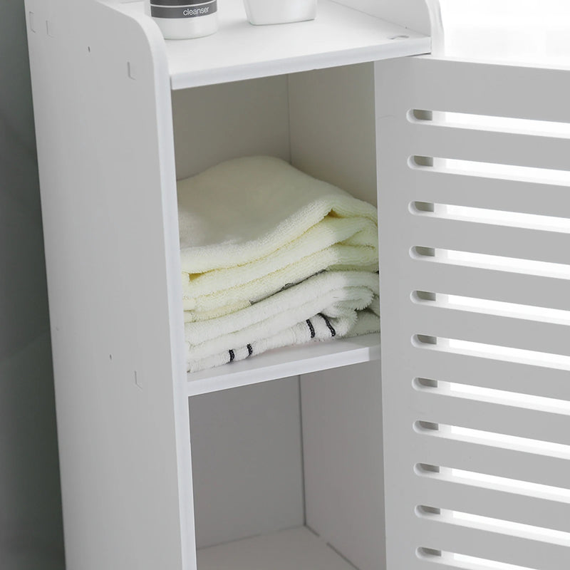 Bathroom Corner Cabinet Wood Plastic Storage Shelf Rack Organizer
