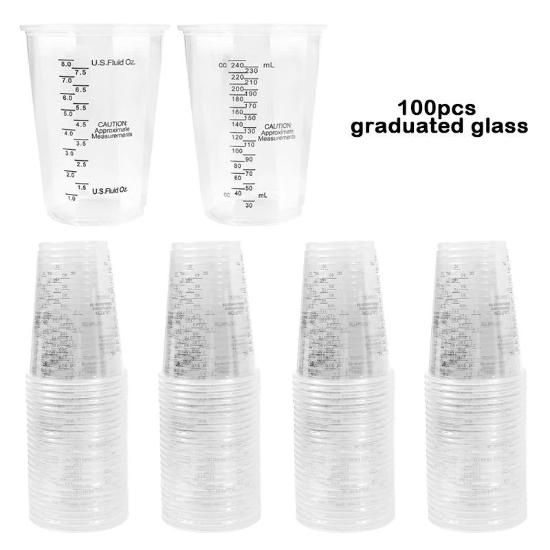 FAIS 10oz Disposable Measuring Cups With Stirring Sticks For Resin Mixing