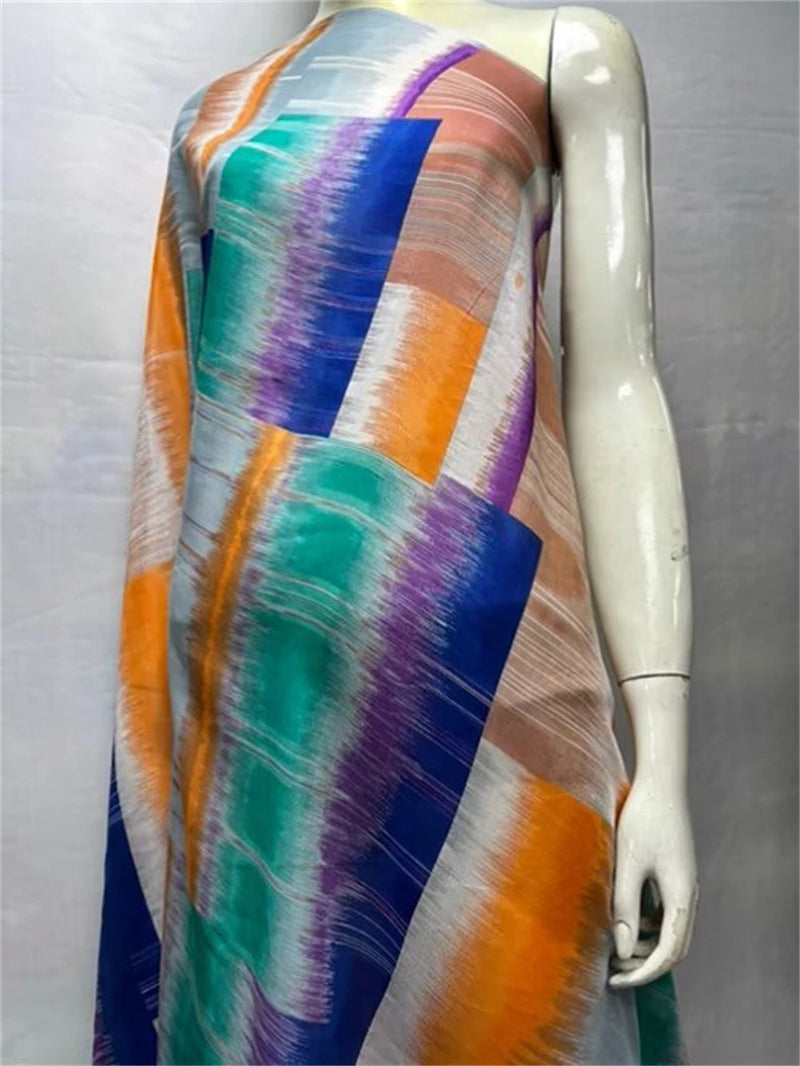 Silk Chiffon Fabric Soft Printed Tulle Lace For Sewing Dresses 3.5 Meters