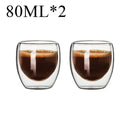 Double Wall Borosilicate Glass Mug Set Heat Resistant Tea Coffee Cups