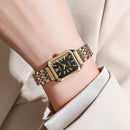 Stainless Steel Strap Watch Women Simple Square Quartz Wristwatch