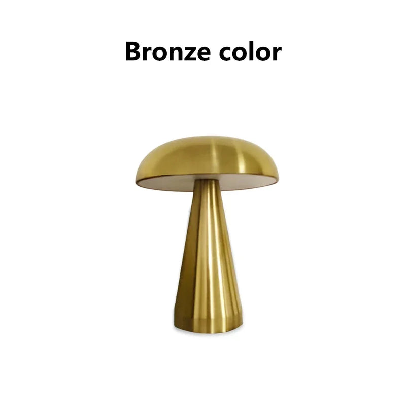 Mushroom Table Lamp LED Touch Sensor Three Color Dimming Rechargeable