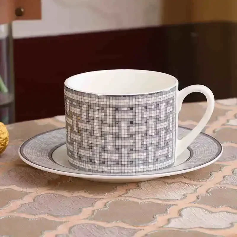 European Ceramic Coffee Cup Set With Plates And Gift Box