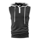 Mens Sleeveless Hoodie Slim Fit Cotton Fitness Sports Tank Top