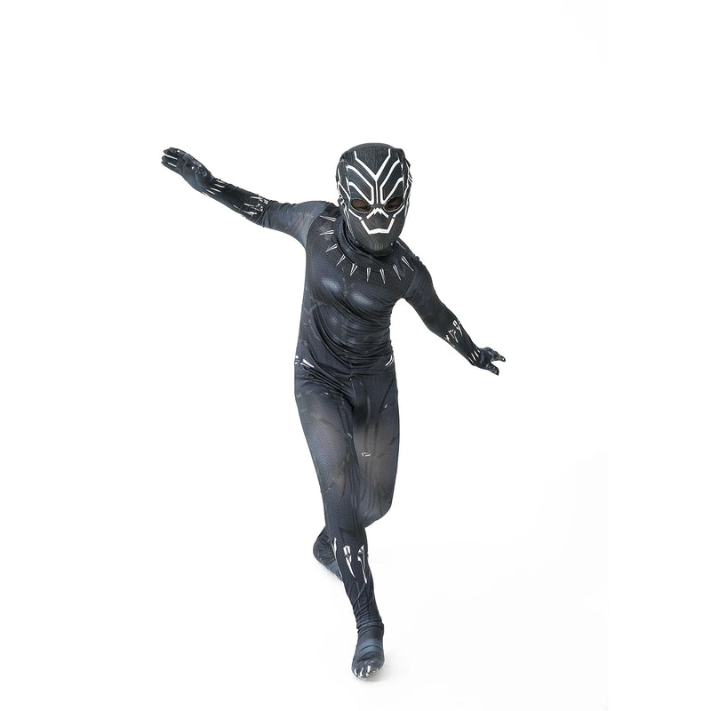 Black Panther Cosplay Costume Kids Boys Girls Jumpsuit Bodysuit