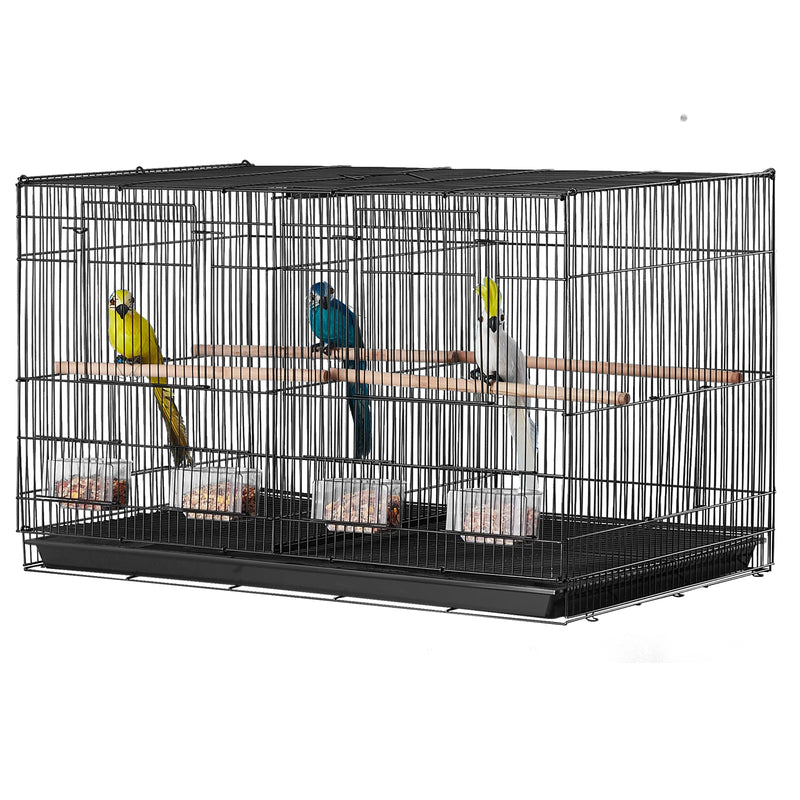 SucceBuy Stackable Small Bird Cage With Handle And Perch For Travel