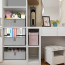 Trapezoid Storage Bin Fabric Closet Organizer With Handles Grey Small 3-Pack