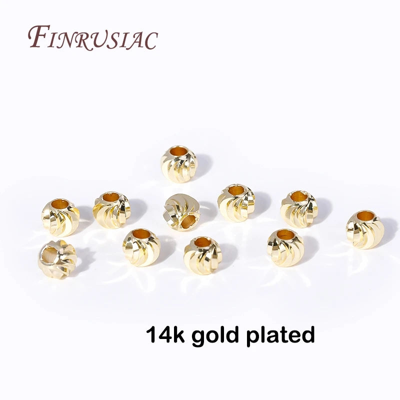 18K Gold Plated Spacer Bead For Jewelry Making 2.5 To 6mm