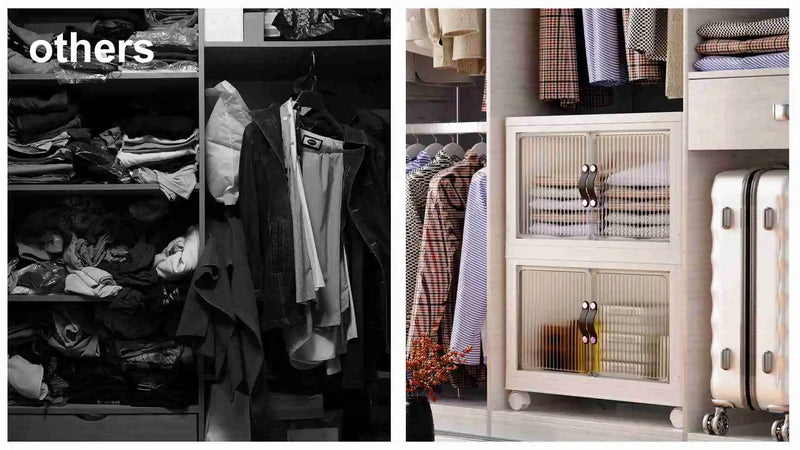 Foldable Storage Boxes Stackable 2 Tiers Multifunctional Organizers