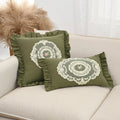 French Lace Cotton Decorative Pillow Cover White Square Cushion