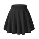 Plus Size Pleated Skirt Knee Length Flared Casual Women Skirt