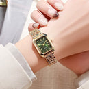 Stainless Steel Strap Watch Women Simple Square Quartz Wristwatch