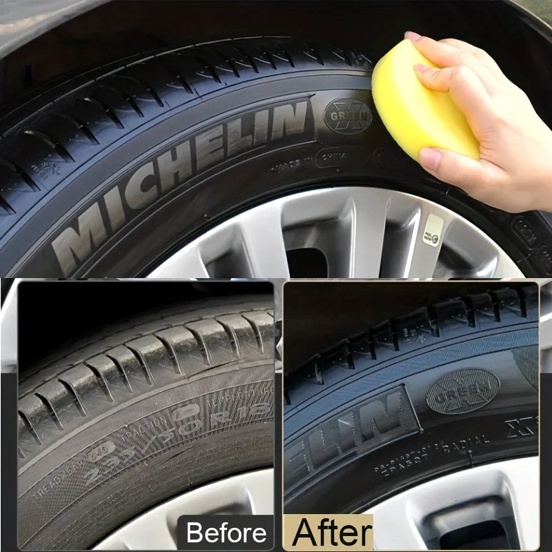 Black Shiny Tire Wax Durable Protection Prevents Cracks Whitens Tires