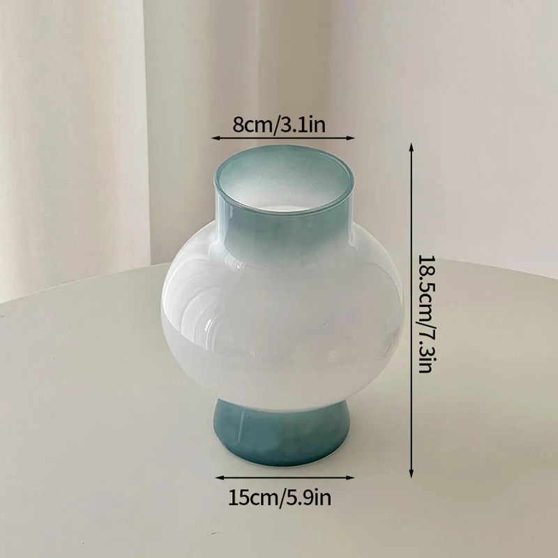 Modern Pink Glass Vase Hydroponic Flower Vase For Home Decor