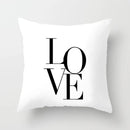 Black And White Geometric Cushion Cover Cube Letter Print Sofa Pillow