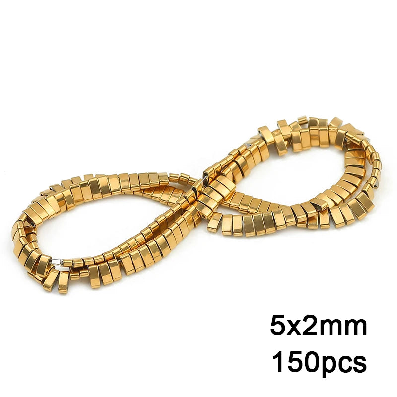 Gold Plated Hematite Beads Star Heart Shapes Loose Jewelry Beads