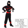 Kids Ninja Costume Set For Boys Girls Black Red Assassin Outfit