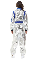 Adult Silver Astronaut Costume Space Jumpsuit For Men And Women