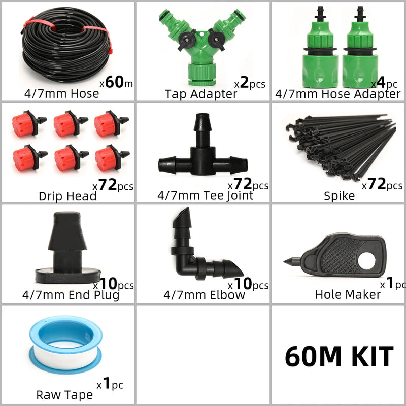 5M-60M Drip Irrigation System Plant Watering Set Watering Kits Adjustable Drippers For Irrigation Micro Garden Watering System