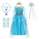Elsa Anna Princess Dress Girls Mesh Sequin Snow Queen Costume Gown