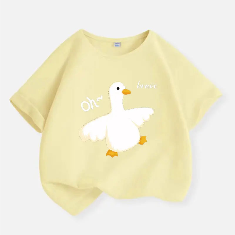 Baby Graphic Print T-shirt For Girls Purple Yellow Cotton Summer Tee