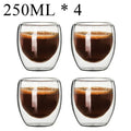 Double Wall Borosilicate Glass Mug Set Heat Resistant Tea Coffee Cups